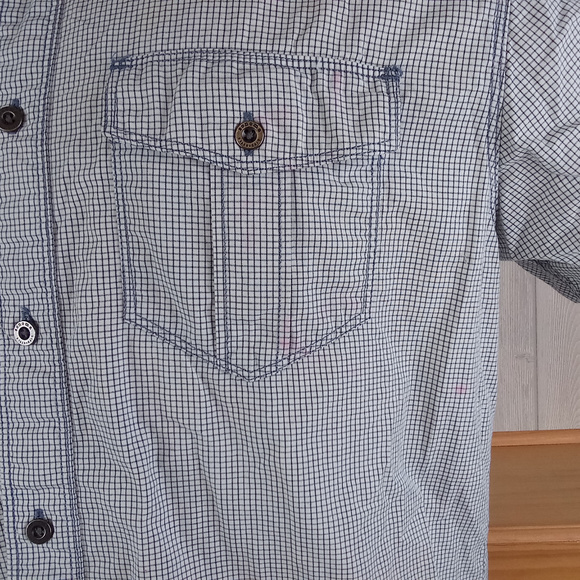Sonoma Black White Checkered Pocketed Button Shirt - Picture 7 of 9